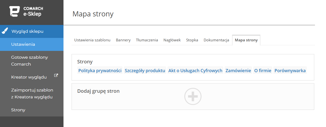 Widok panelu administracyjnego